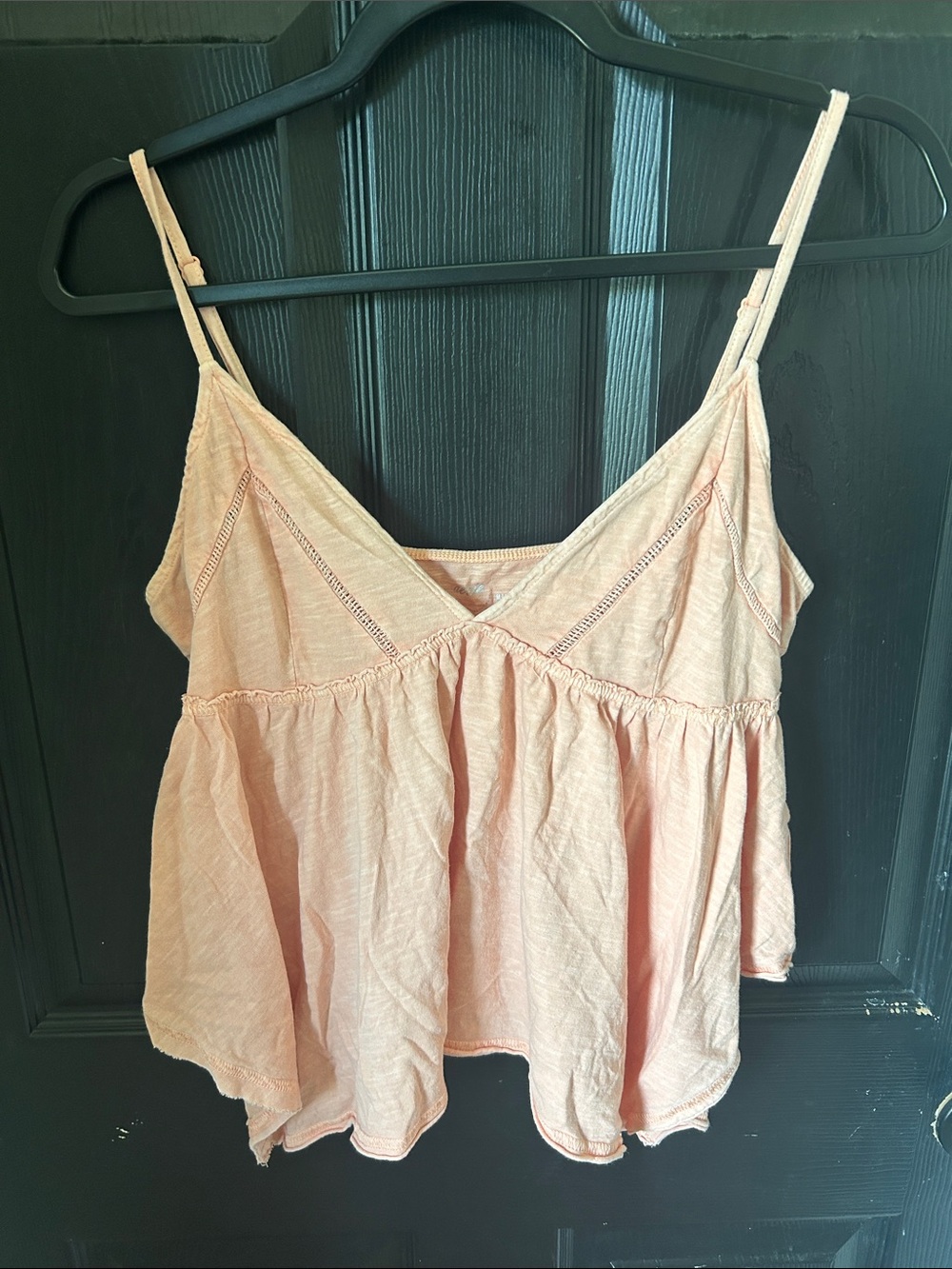 American Eagle Aerie Women's coral Spaghetti Strap Peplum Tank Top